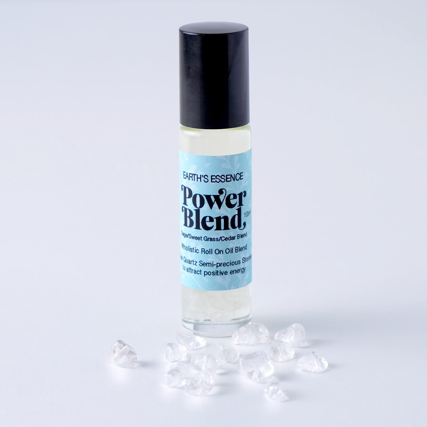 Roll-on Power Blend Healing Oil Blend with Clear Quartz Stones