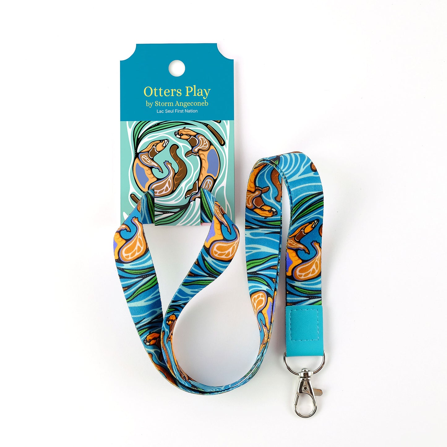 Art Lanyard "Otters Play" by Storm Angeconeb
