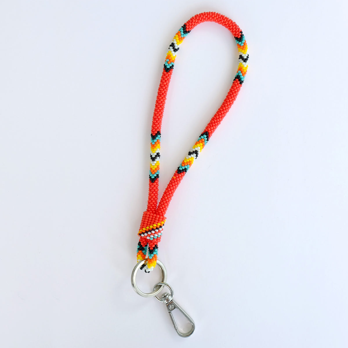7" Red Beaded Wrist Lanyard
