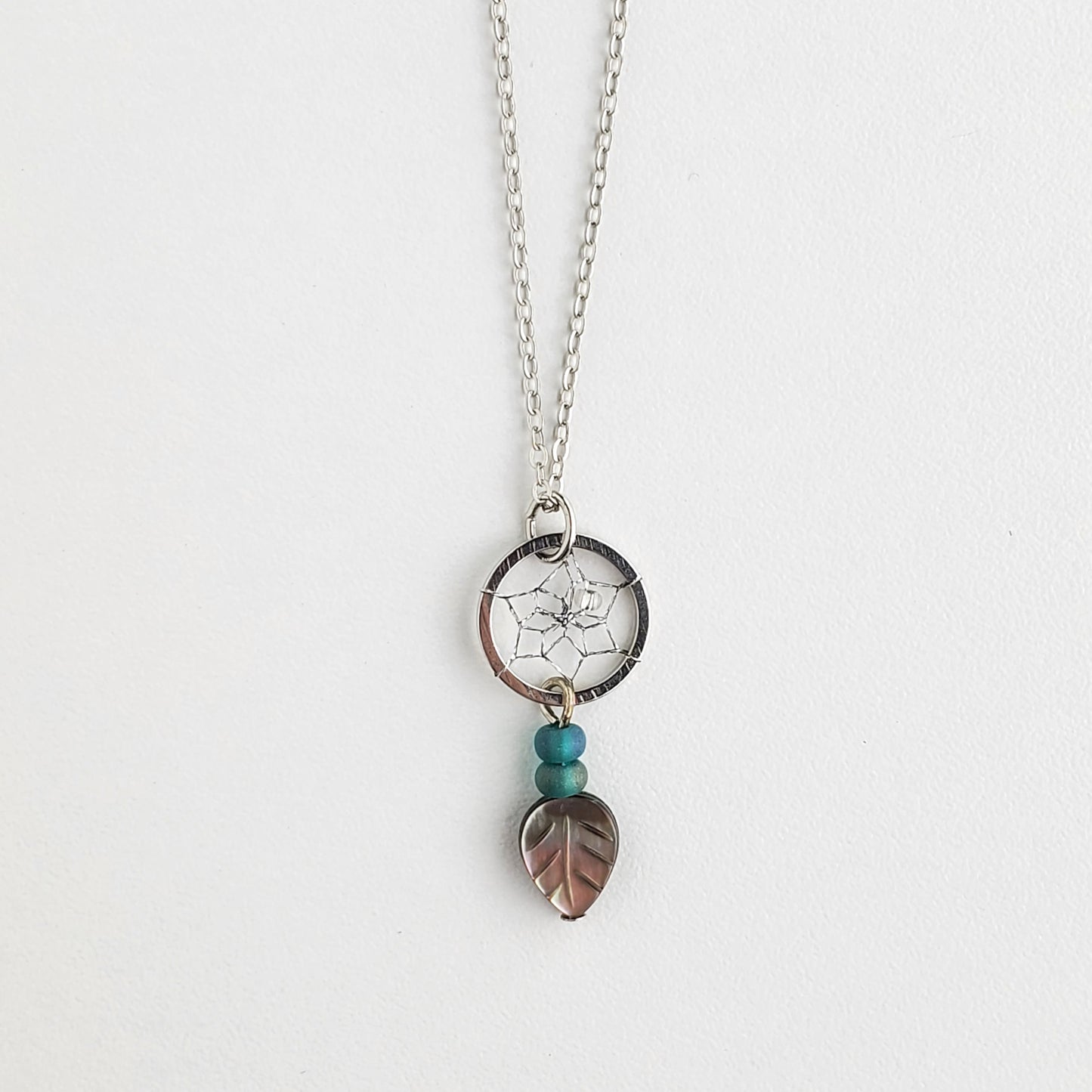 .5" Dream Catcher Necklace with a Black Lip Shell