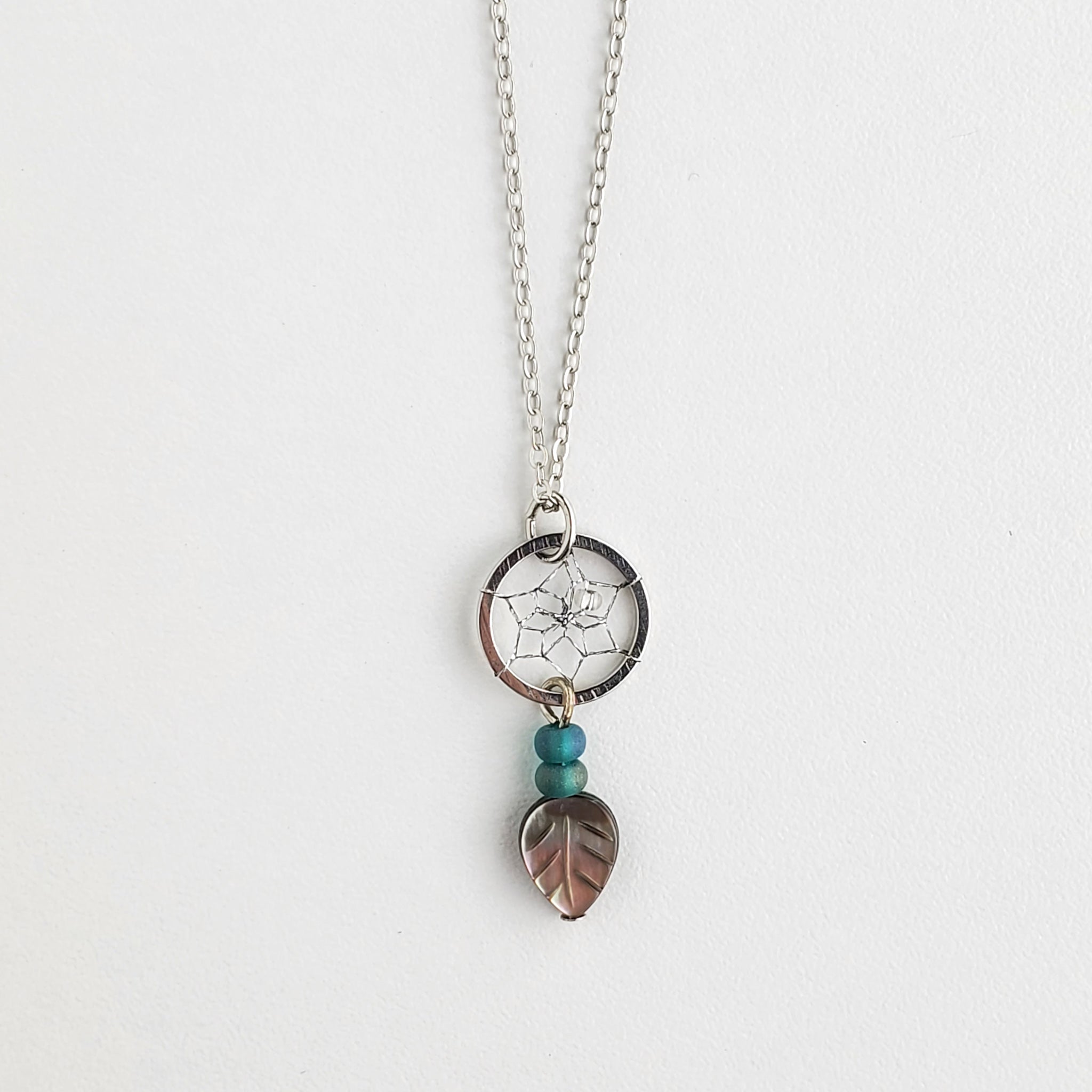 .5" Dream Catcher Necklace with a Black Lip Shell