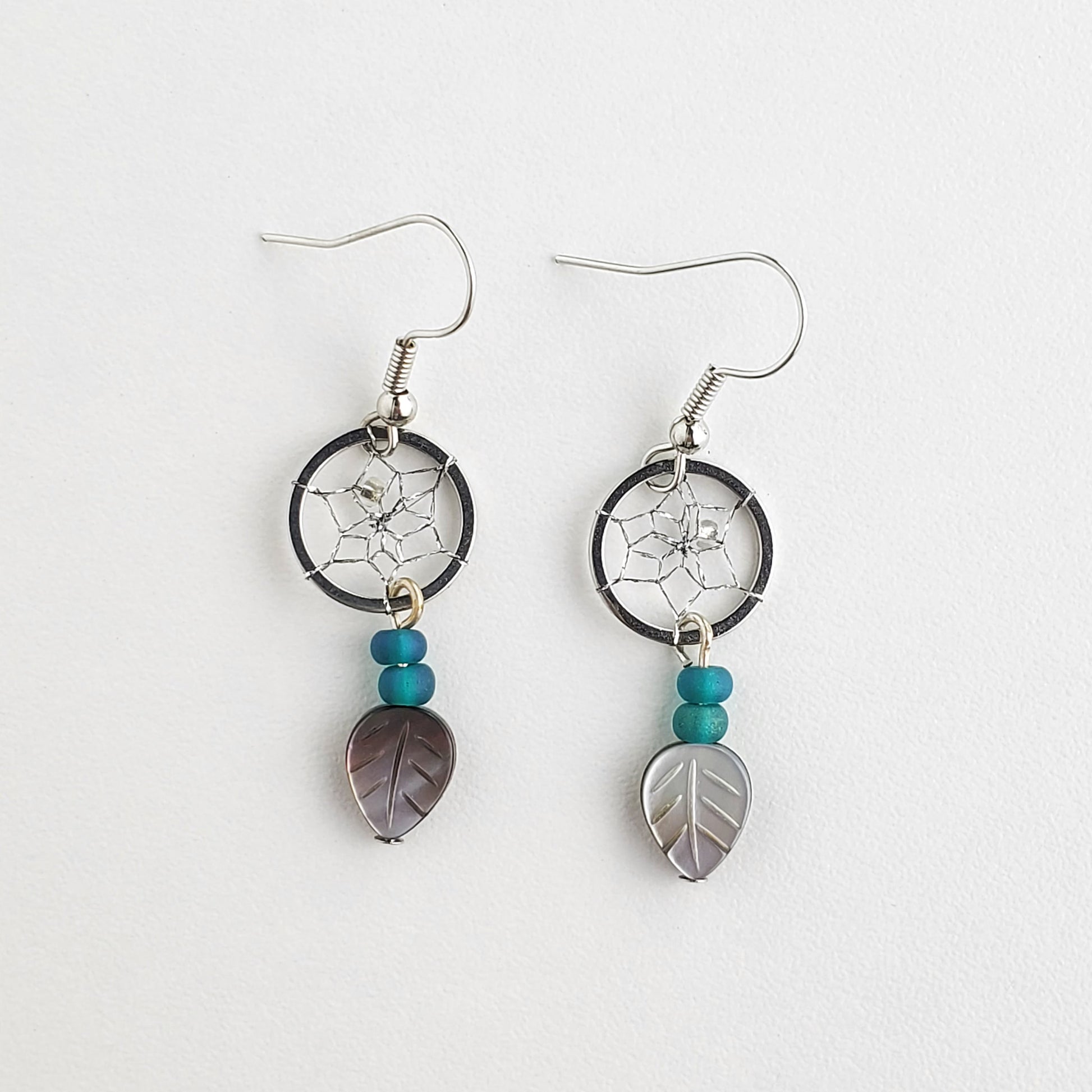 .5" Dream Catcher Earring with Black Lip Shells