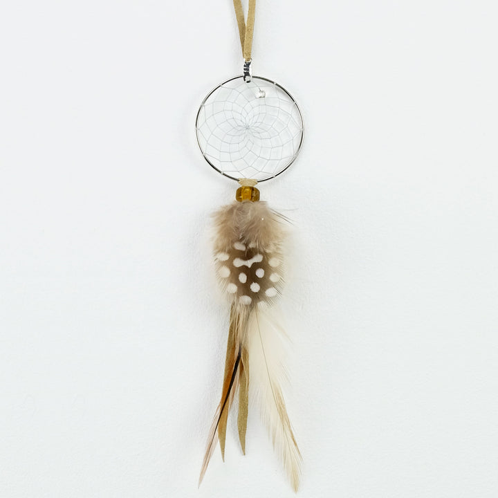 1.5" Tan Silver-ring Dream Catcher