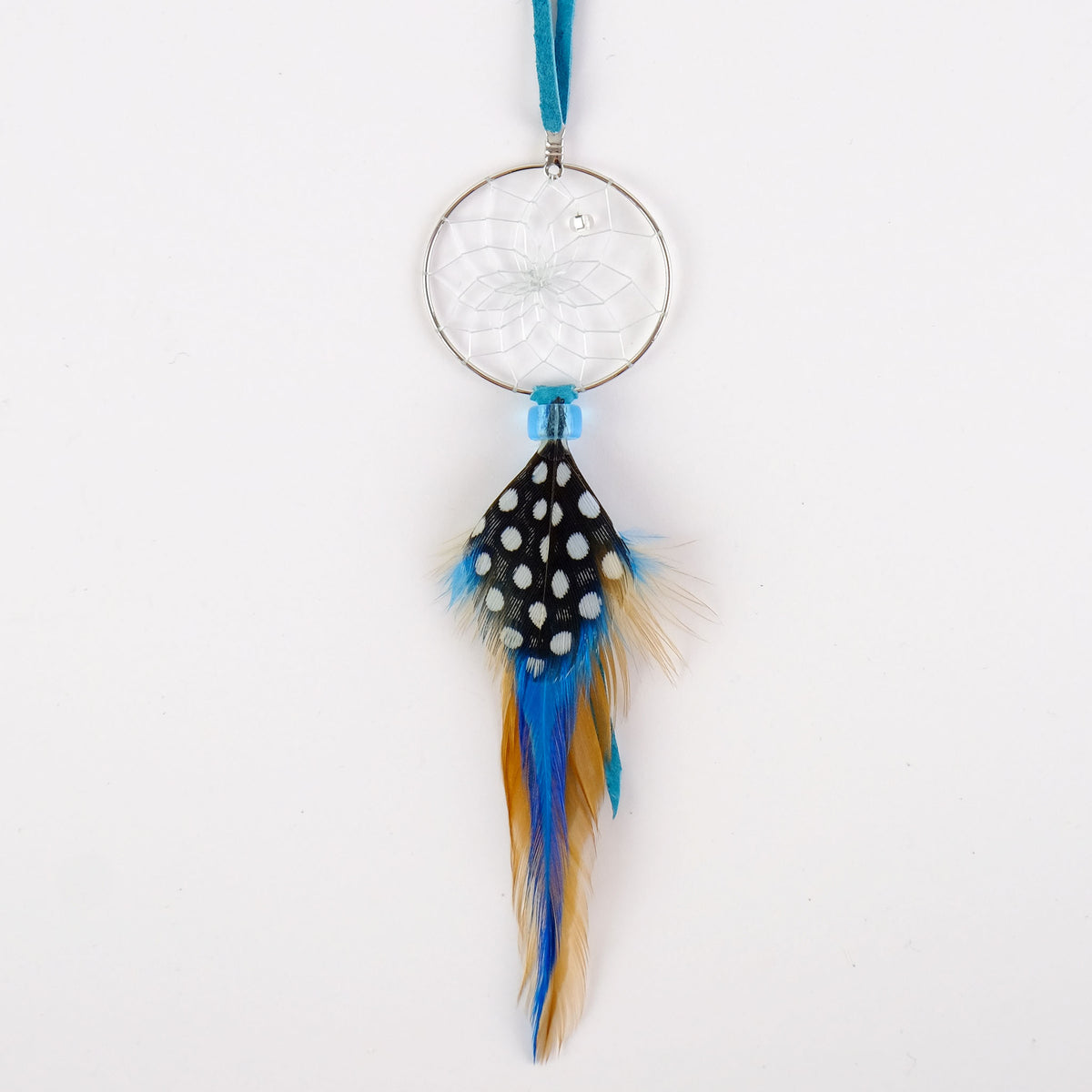 1.5" Turquoise Silver-ring Dream Catcher