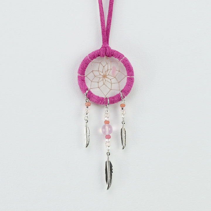 1.5" Fancy Dream Catcher with Pink Glass Beads