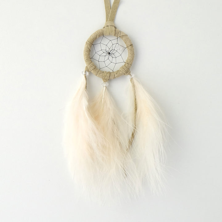 1.5" Pastel Dream Catcher with Tan Feathers