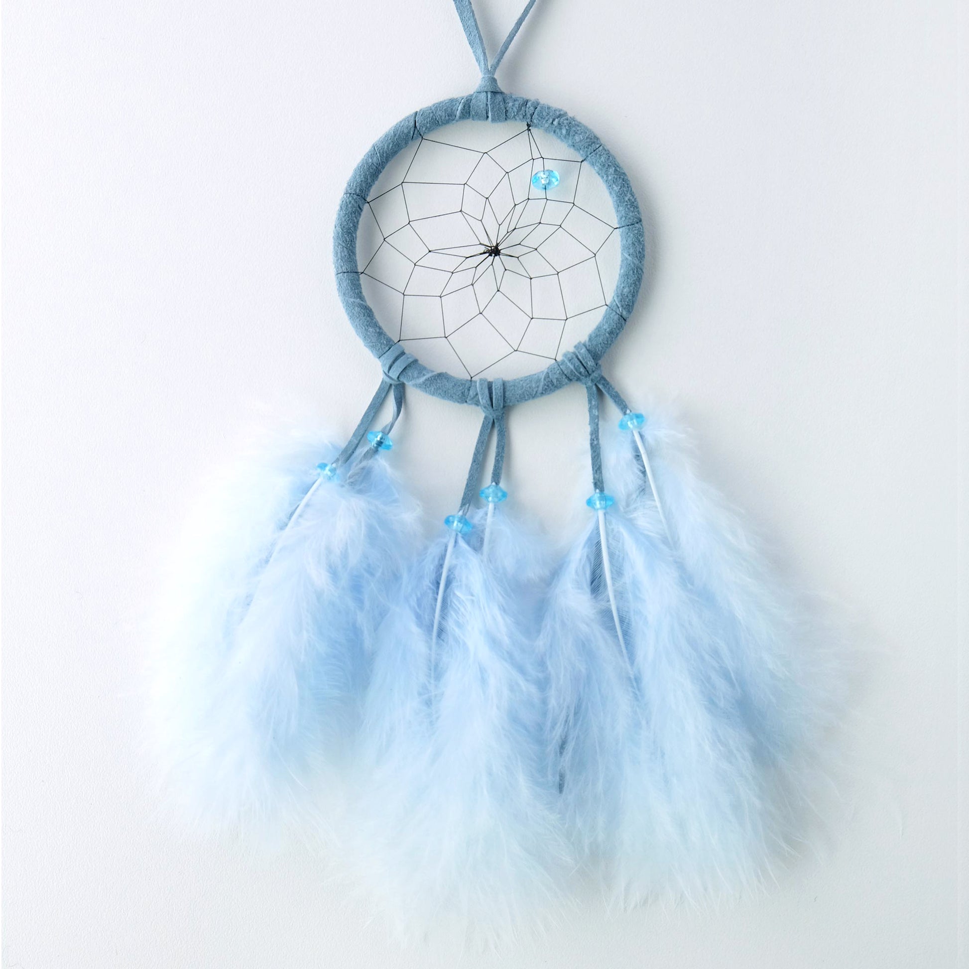 2.5" Pastel Dream Catcher with Baby Blue Feathers