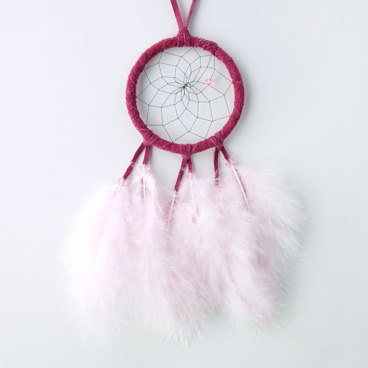 2.5" Pastel Dream Catcher with Pink Feathers