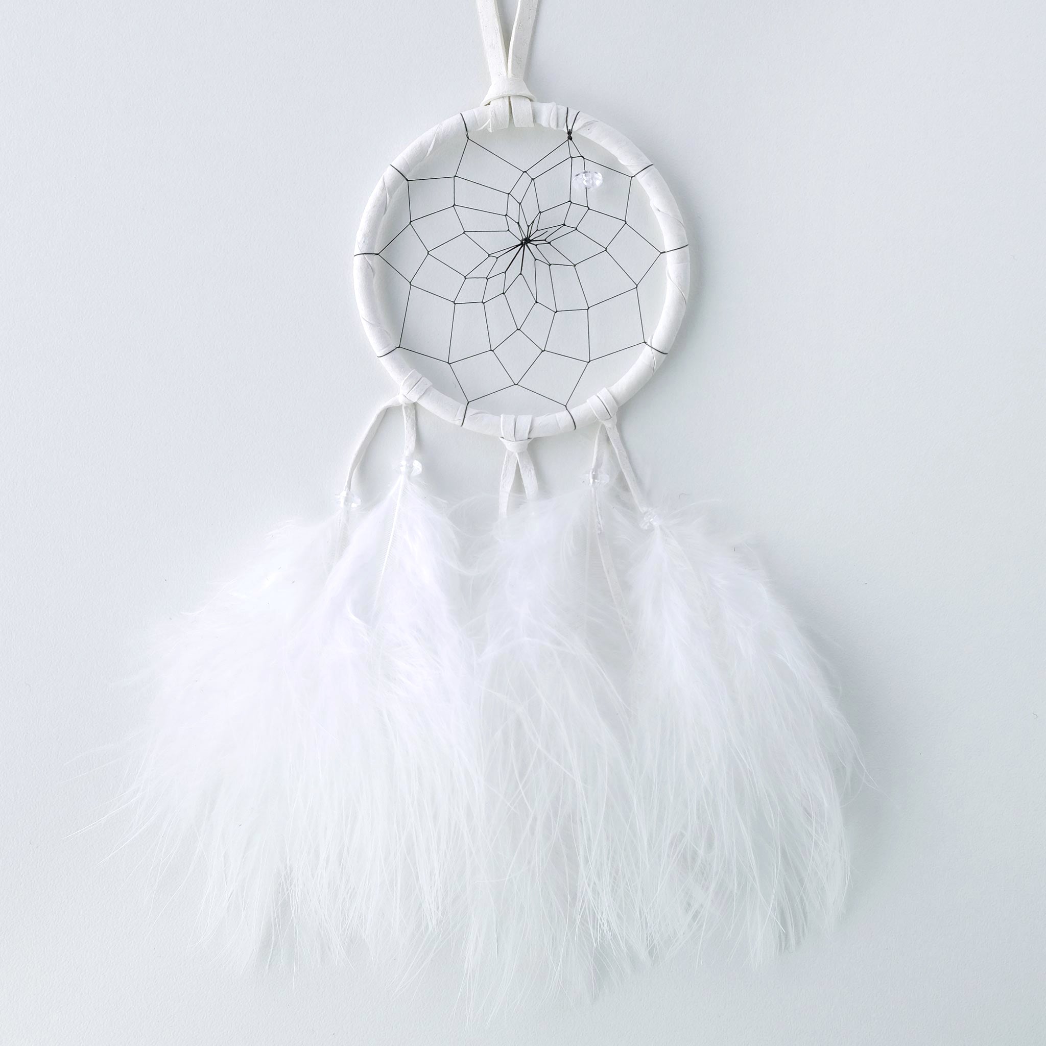2.5" Pastel Dream Catcher with White Feathers