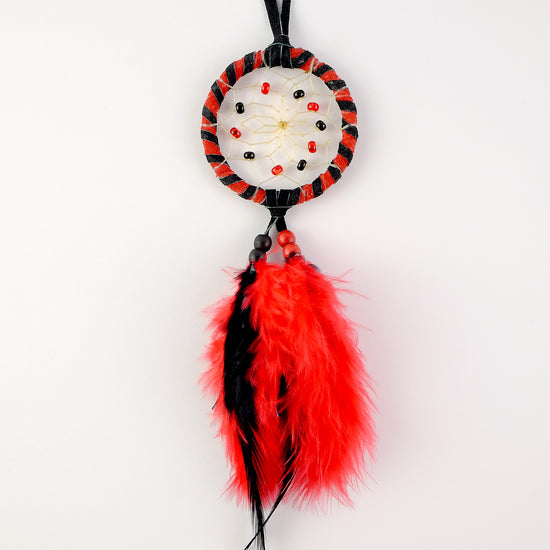 2" Double-wrapped Black/Red Dream Catcher