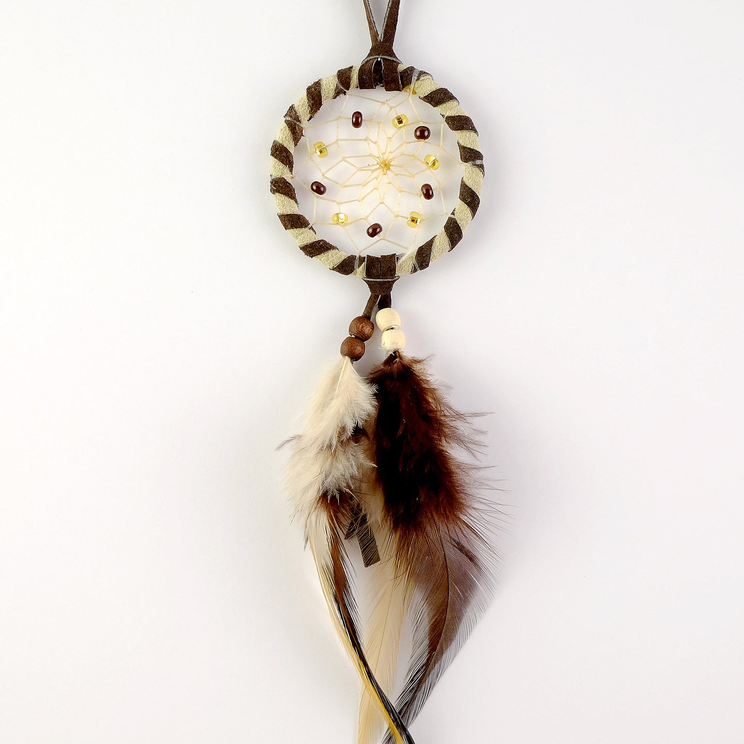 2" Double-wrapped Brown/Tan Dream Catcher