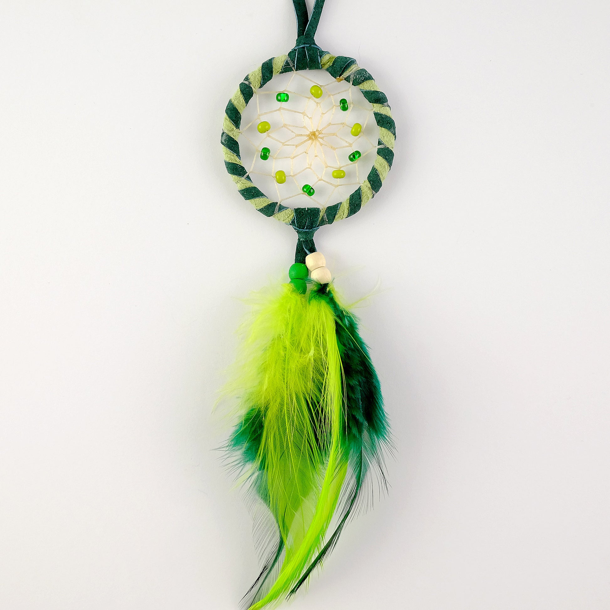 2" Double-wrapped Green/Lime Dream Catcher
