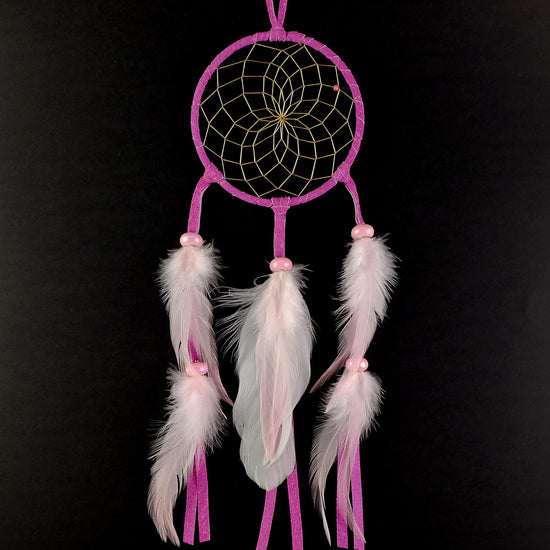 4" Beaded Pastel Pink Dream Catcher