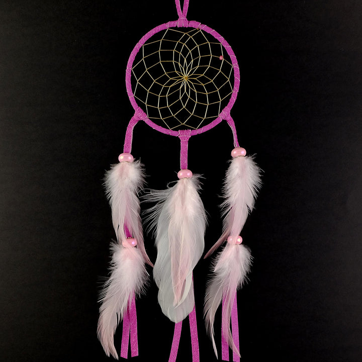 4" Beaded Pastel Pink Dream Catcher