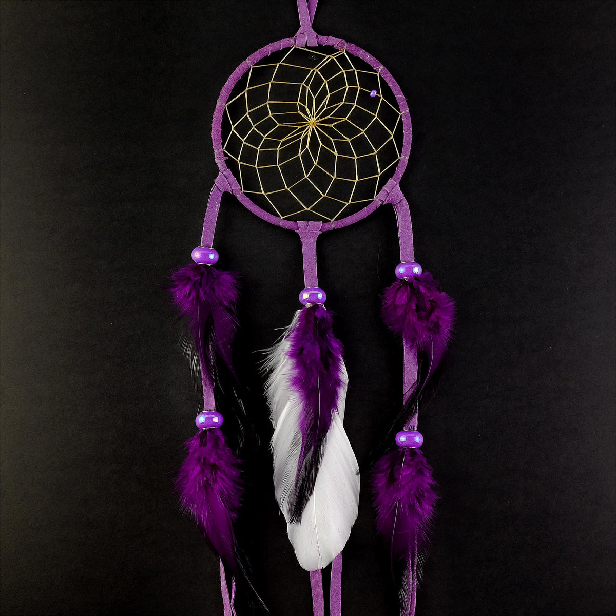 4" Beaded Pastel Purple Dream Catcher
