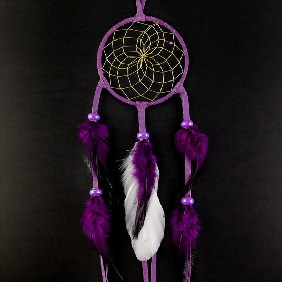 4" Beaded Pastel Purple Dream Catcher