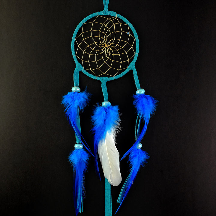 4" Beaded Pastel Turquoise Dream Catcher