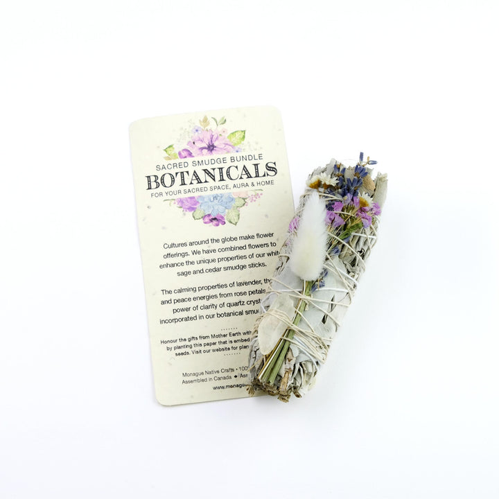Botanicals Small Sage Smudge Bundle with Lavender and Quartz Crystal