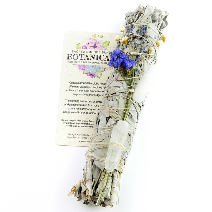Botanicals Large Sage Smudge Bundle with Lavender and Quartz Crystal