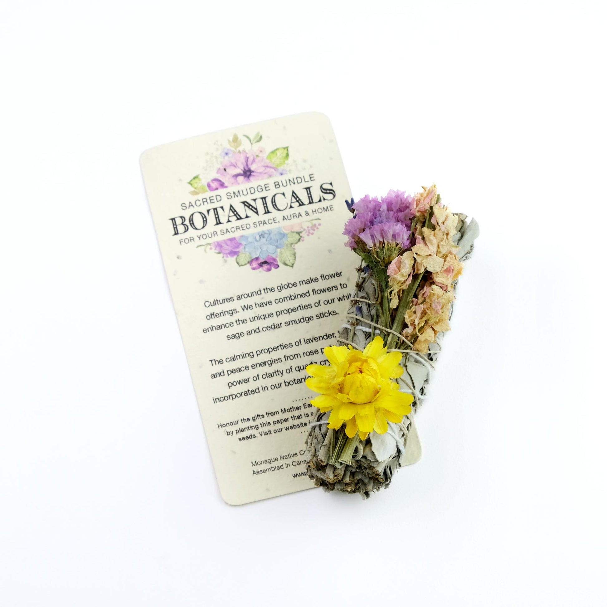 Botanicals Small Sage Smudge Bundle with Lavender and Strawflower