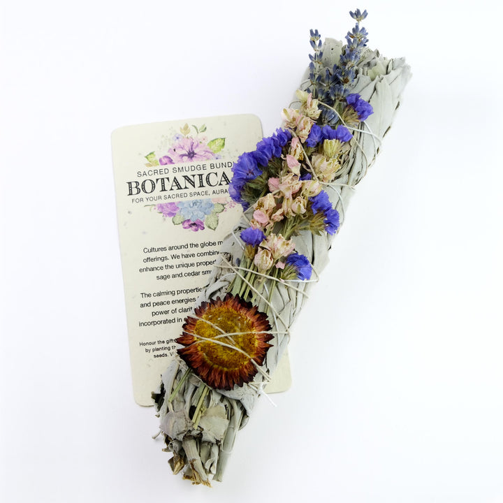 Botanicals Large Sage Smudge Bundle with Lavender and Strawflower