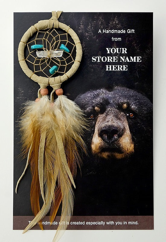 Black Bear Spirit Animal Card with 2" Vision Seeker Dream Catcher