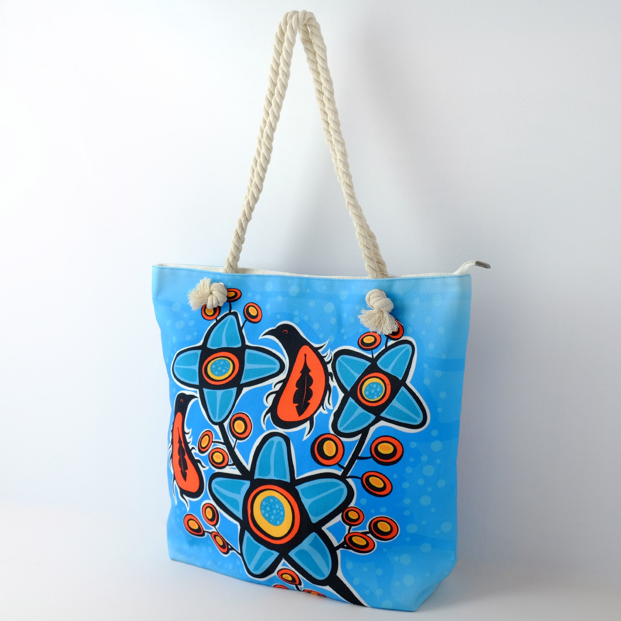 Rope Tote Bag "Woodlandesque Florals" by Ryan Woodruff